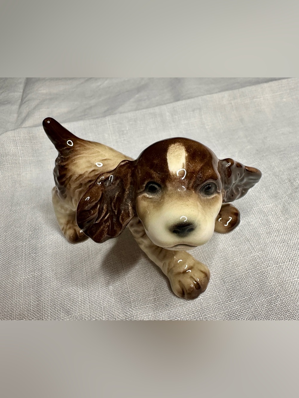 Vintage Goebel Cocker Spaniel Puppy Figurine W Germany Brown Cream